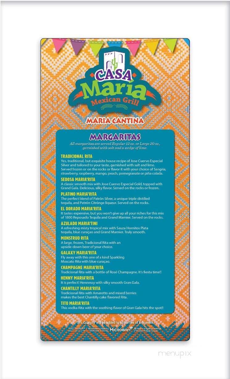 Casa Maria - Denham Springs, LA menu_pic
