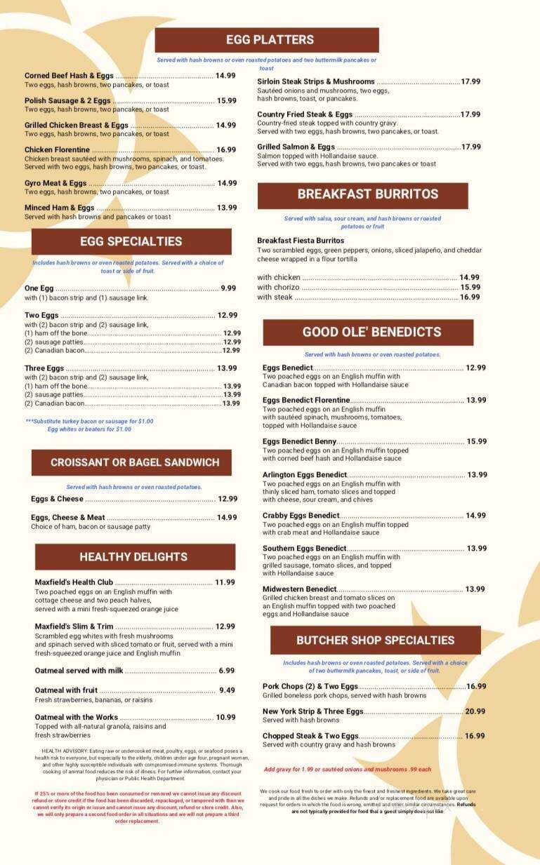 Maxfield's Pancake House - Wauwatosa, WI menu_pic