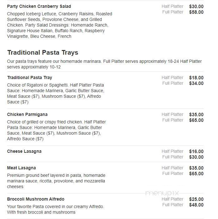 Italian Garden - Garrettsville, OH menu_pic