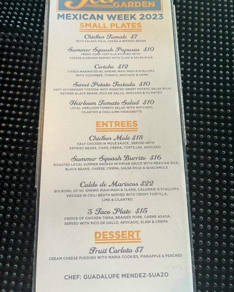Geer Street Garden - Durham, NC menu_pic