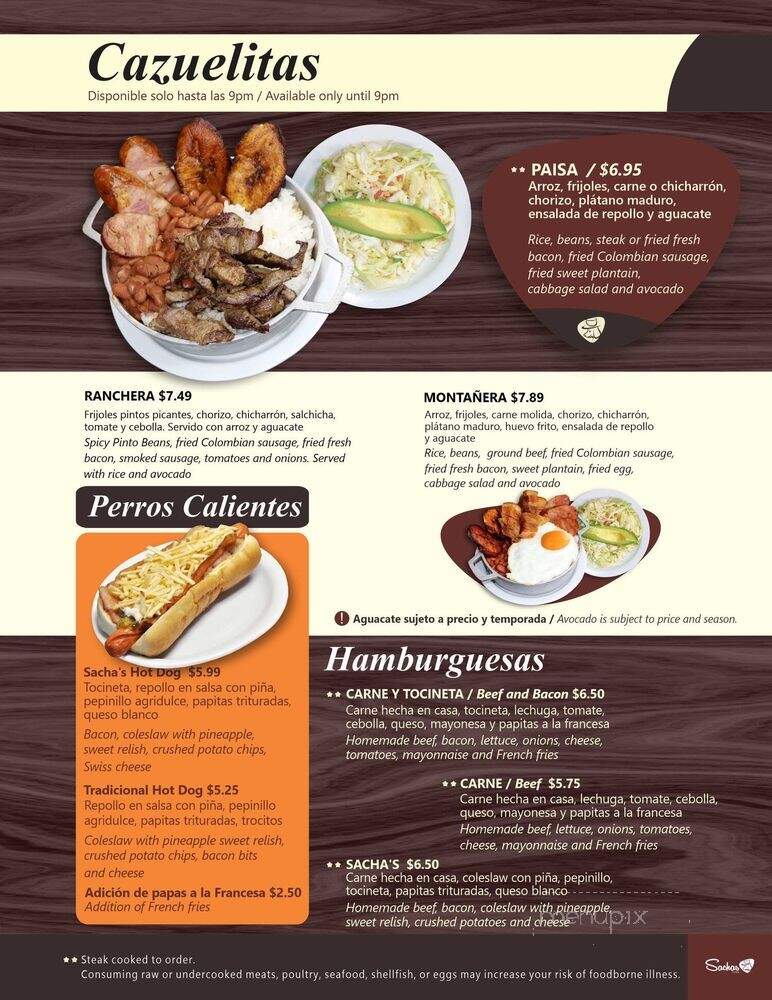 Sasha's Cafe - Greenville, SC menu_pic