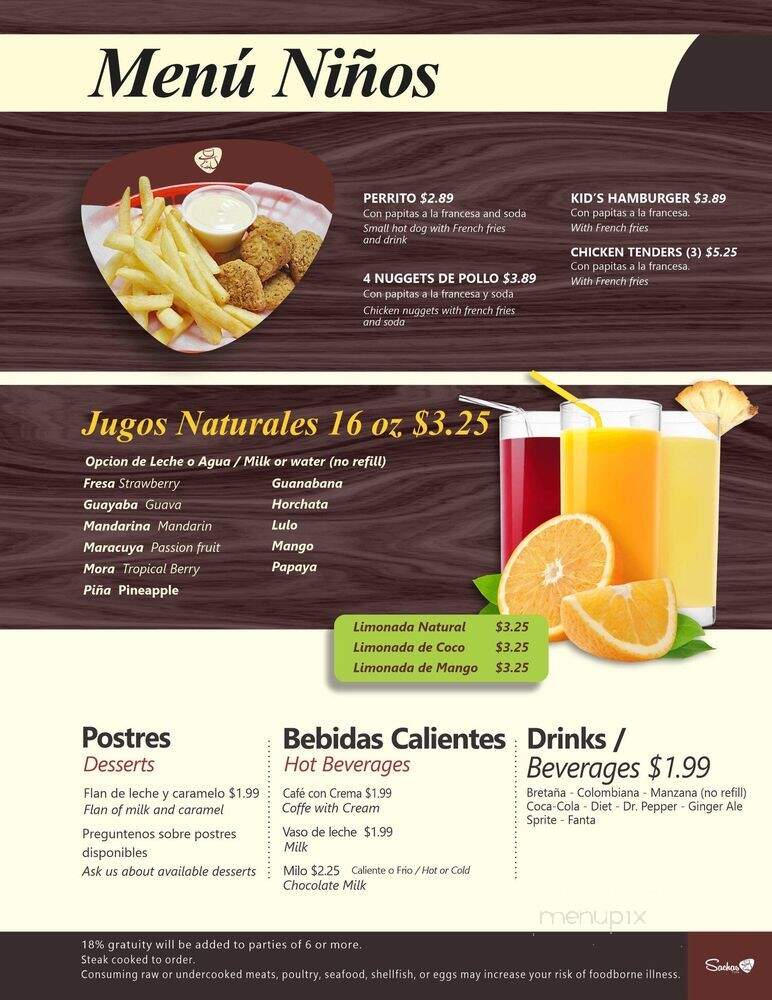 Sasha's Cafe - Greenville, SC menu_pic