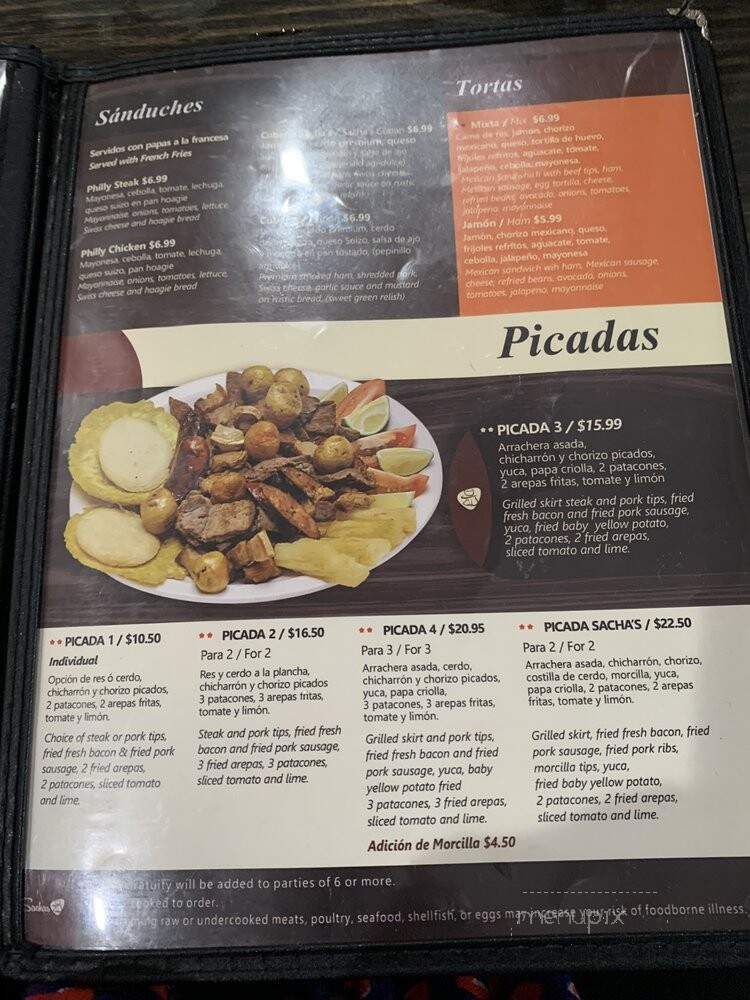 Sasha's Cafe - Greenville, SC menu_pic