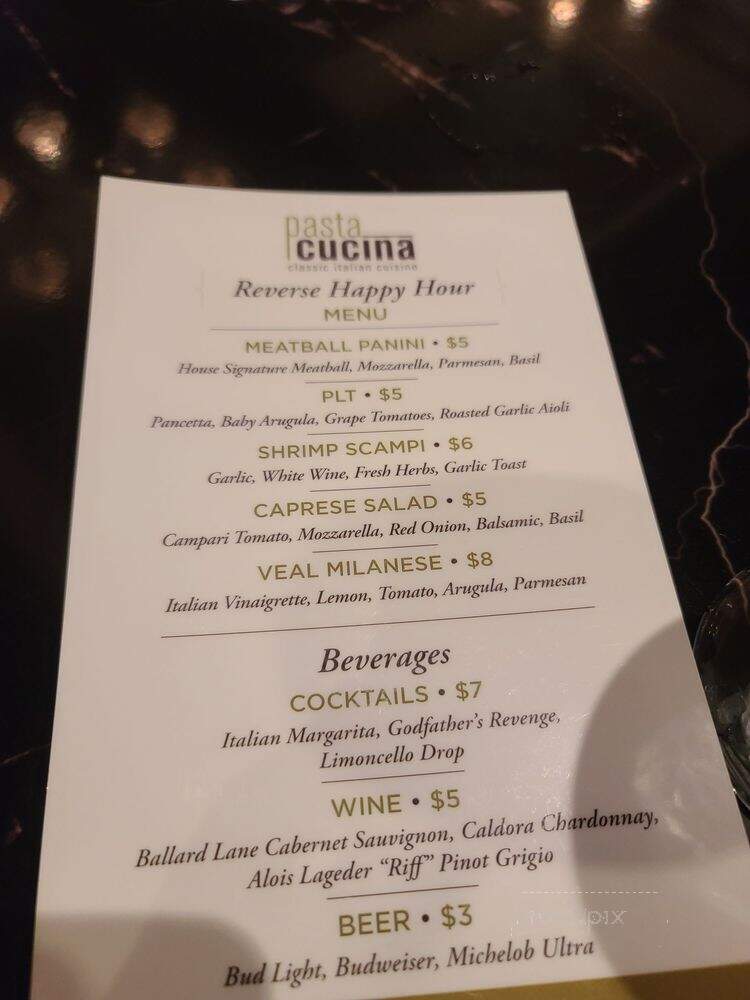 Pasta Cucina - Las Vegas, NV menu_pic
