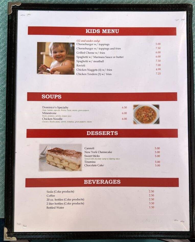 Dominicos - Luray, VA menu_pic