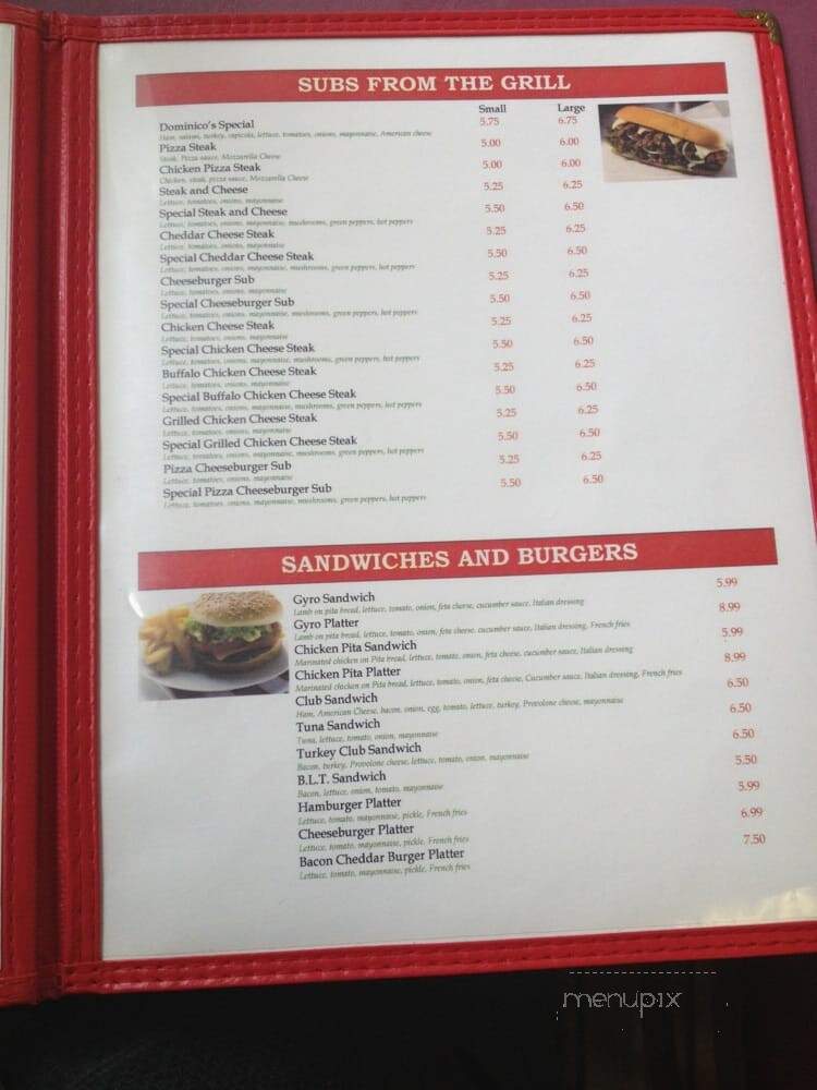 Dominicos - Luray, VA menu_pic