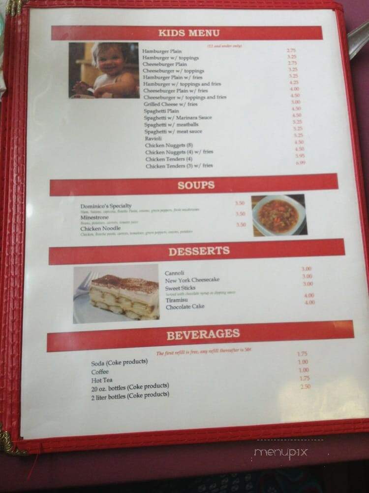 Dominicos - Luray, VA menu_pic