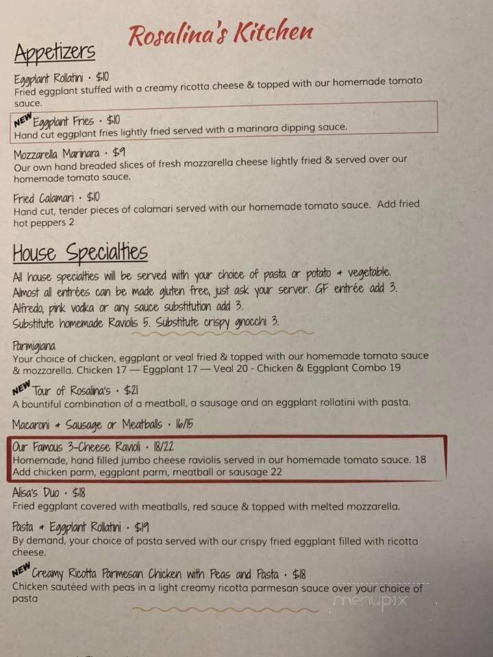 Rosalina's Kitchen - Worcester, MA menu_pic