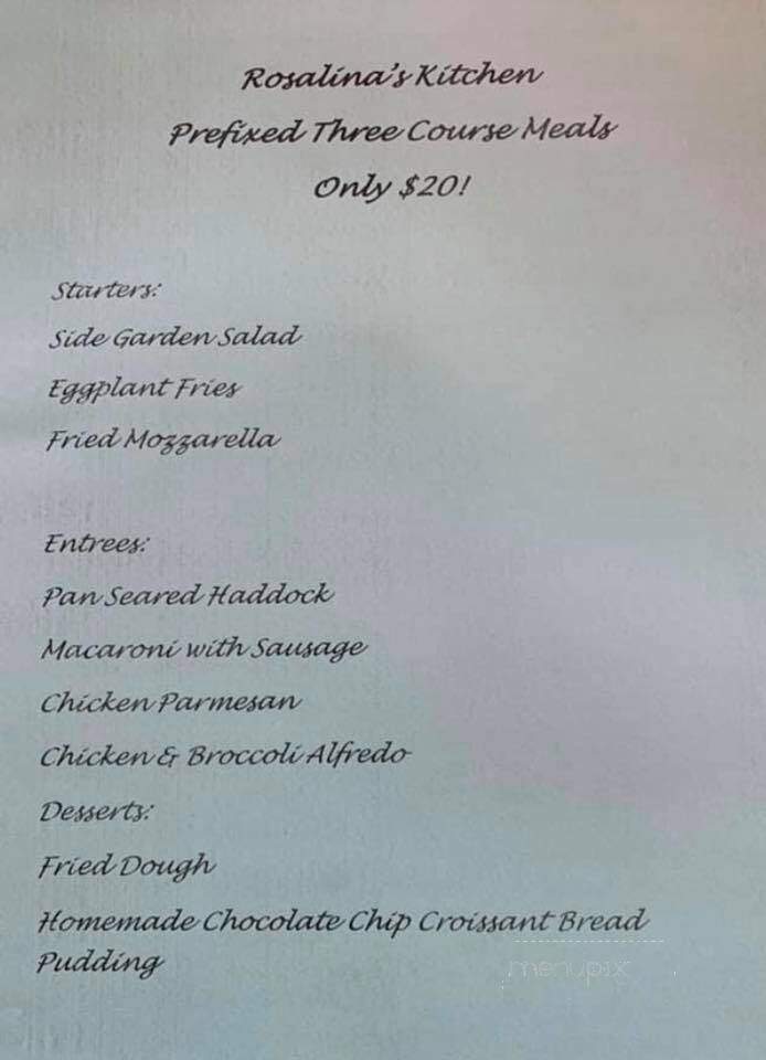 Rosalina's Kitchen - Worcester, MA menu_pic