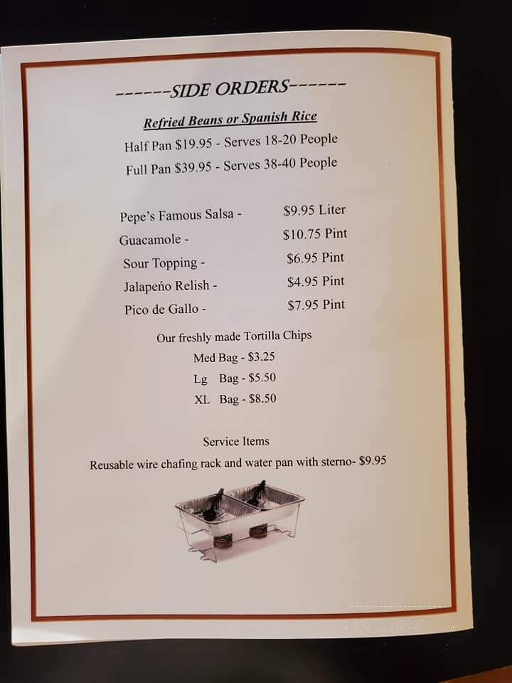 Pepe's Mexican Restaurant - Yorkville, IL menu_pic