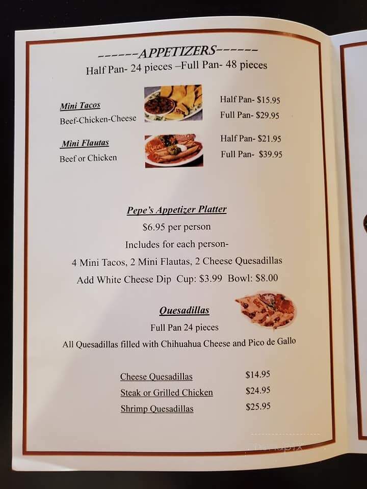 Pepe's Mexican Restaurant - Yorkville, IL menu_pic