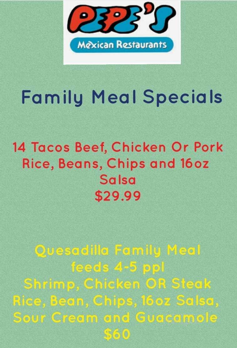 Pepe's Mexican Restaurant - Yorkville, IL menu_pic