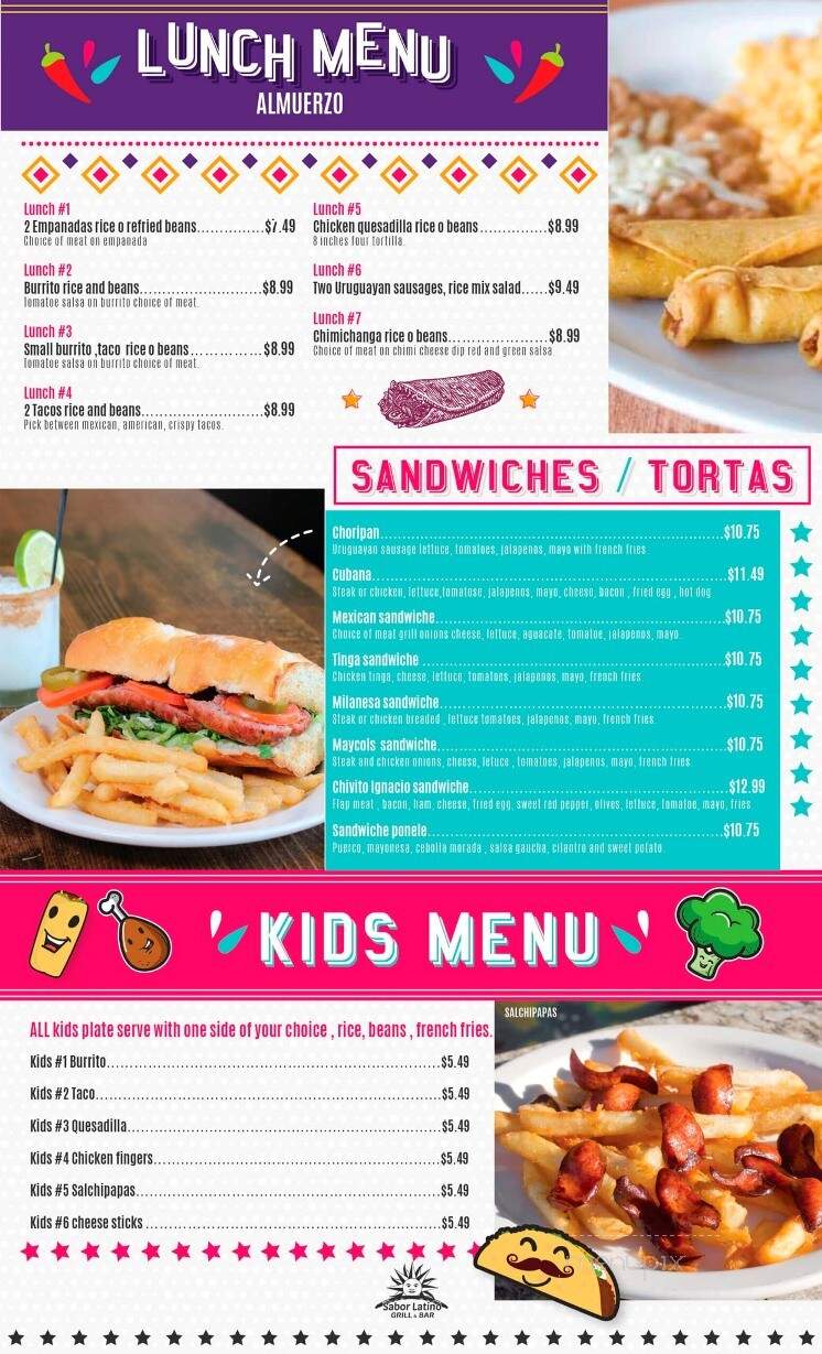 Sabor Latino - Athens, GA menu_pic