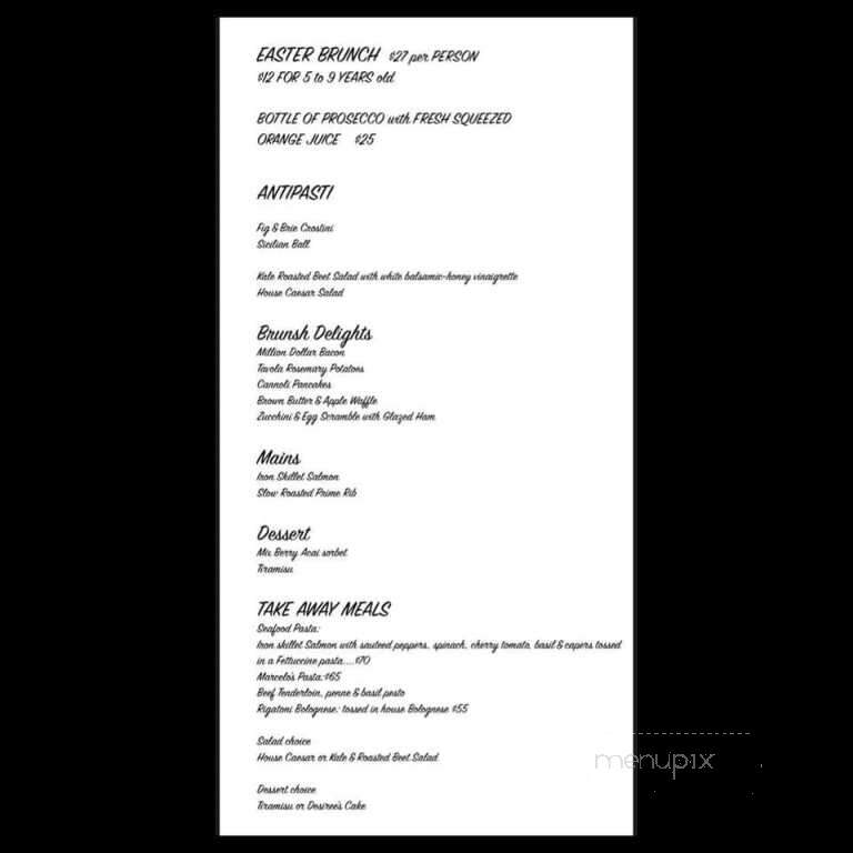Tavola Trattoria - Bentonville, AR menu_pic