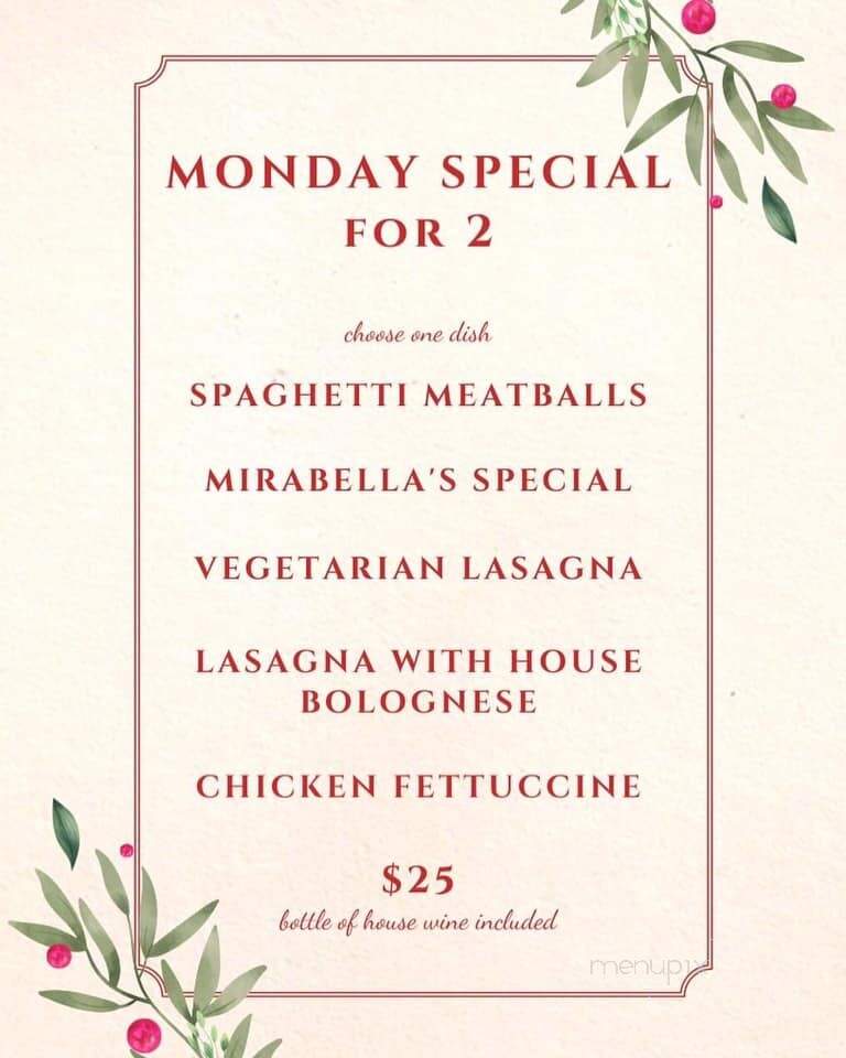 Tavola Trattoria - Bentonville, AR menu_pic