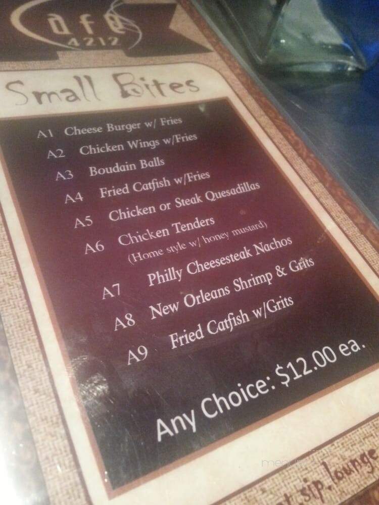 Cafe 4212 - Houston, TX menu_pic