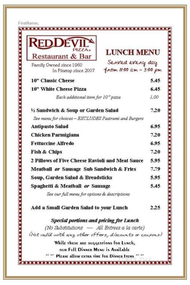 Red Devil Pizza - Pinetop, AZ menu_pic