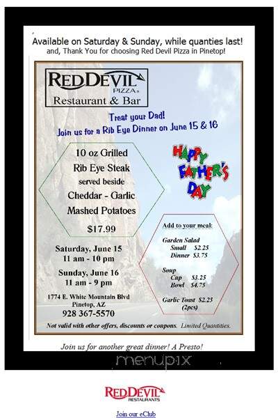 Red Devil Pizza - Pinetop, AZ menu_pic