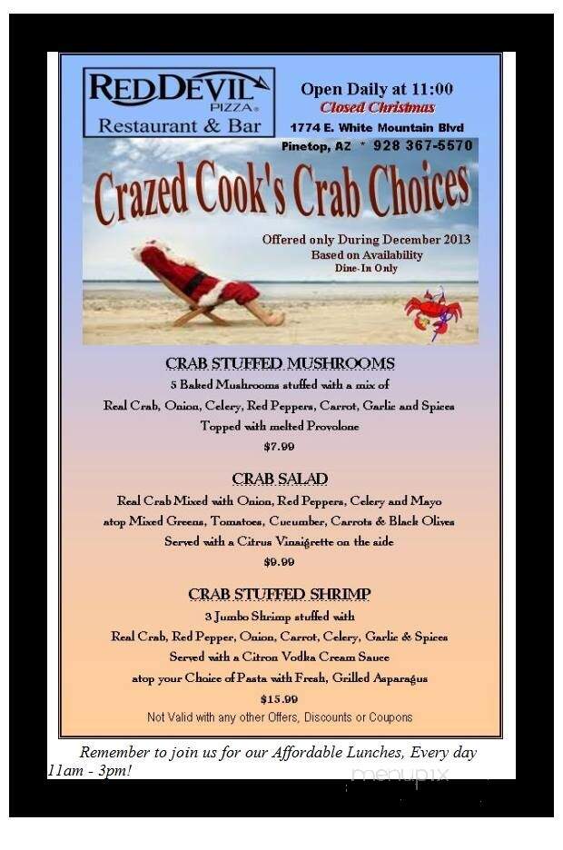 Red Devil Pizza - Pinetop, AZ menu_pic