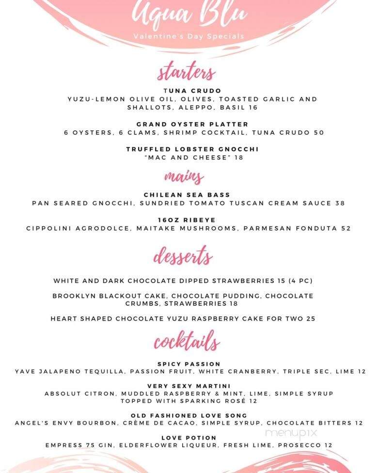 Aqua Blu Kitchen Cocktails - Toms River, NJ menu_pic