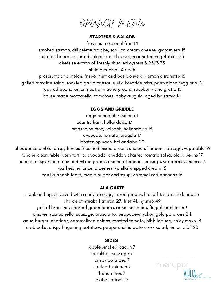 Aqua Blu Kitchen Cocktails - Toms River, NJ menu_pic