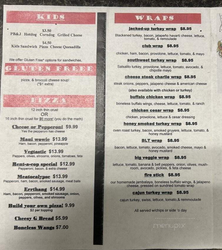 Fatty's Sandwich Shop II - Panama City Beach, FL menu_pic