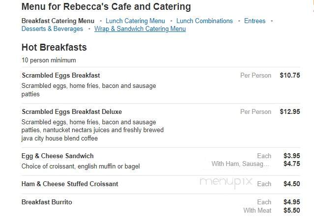 Rebecca's Cafe and Catering at 1 Financial Center - Boston, MA