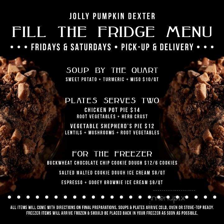 Jolly Pumpkin Artisan Ales - Dexter, MI menu_pic