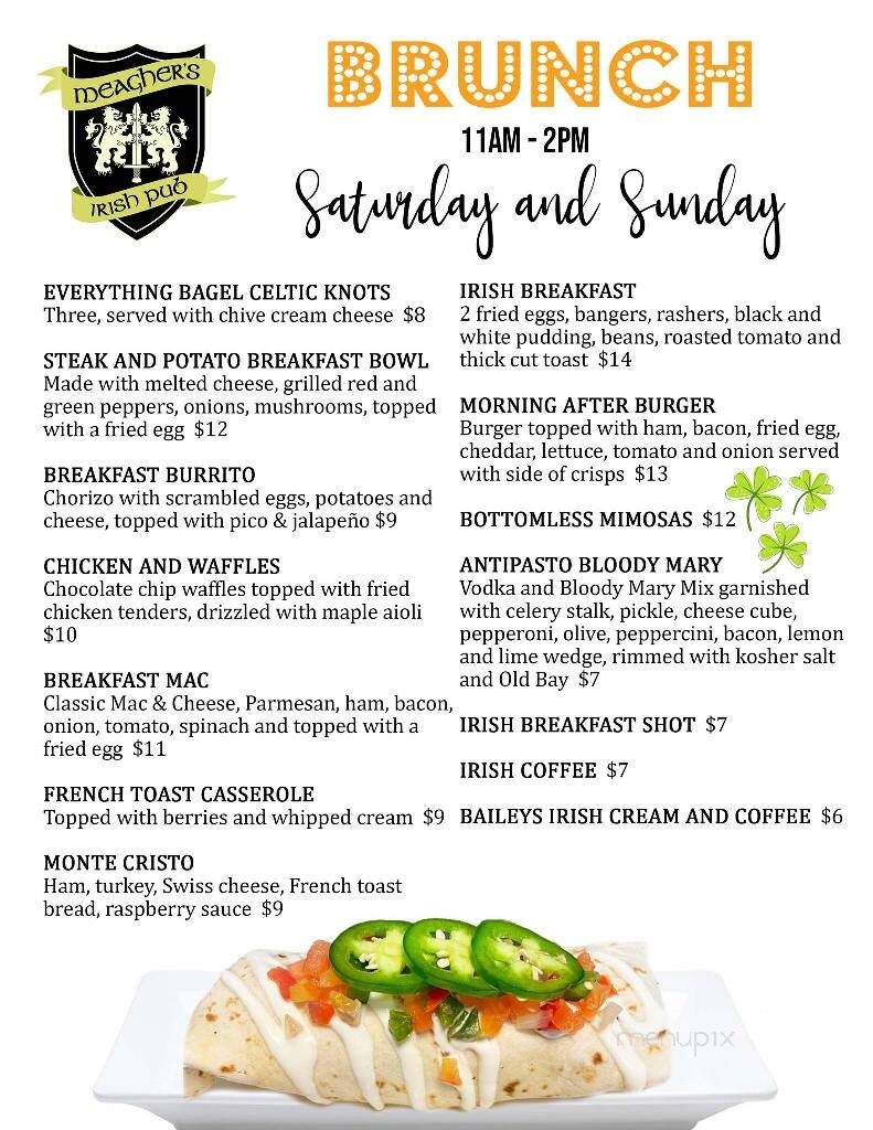 Meagher's Irish Pub - Bridgeport, WV menu_pic
