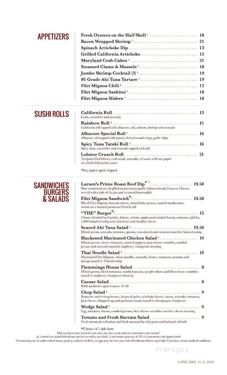 Larsen's Grill - Oxnard, CA menu_pic