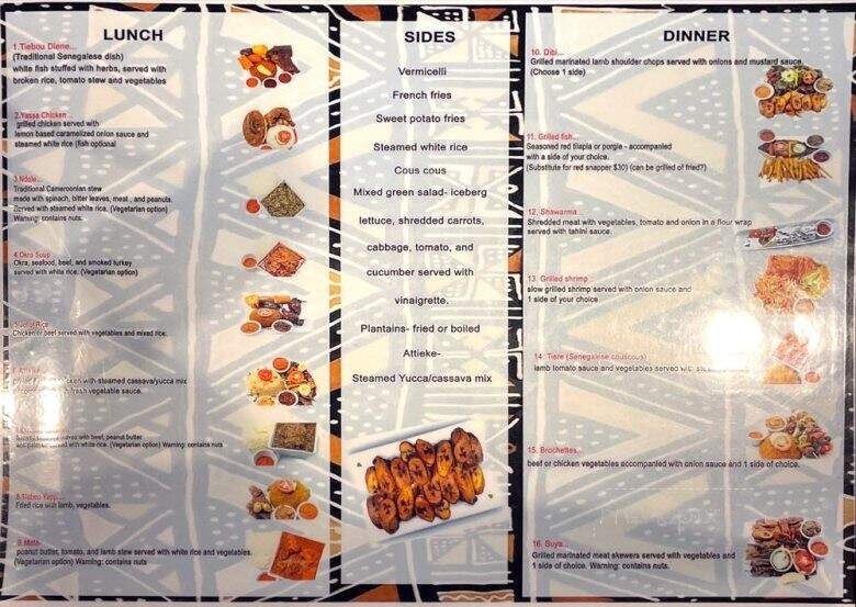 Chez Dior - Hyattsville, MD menu_pic
