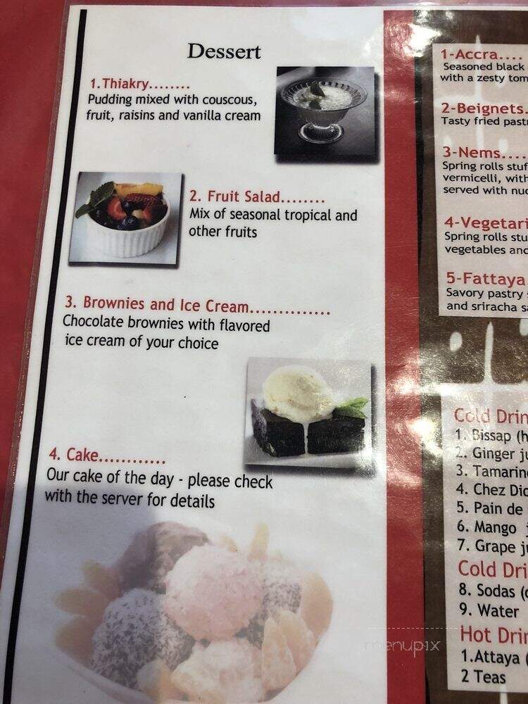 Chez Dior - Hyattsville, MD menu_pic