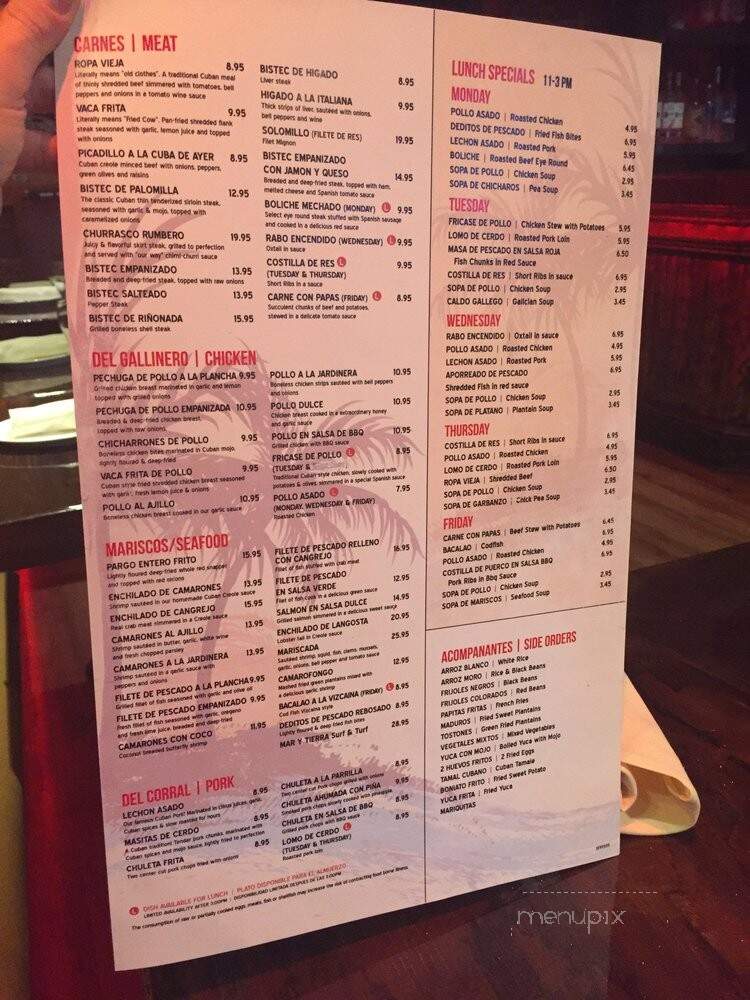 Rumba Cubana - North Bergen, NJ menu_pic