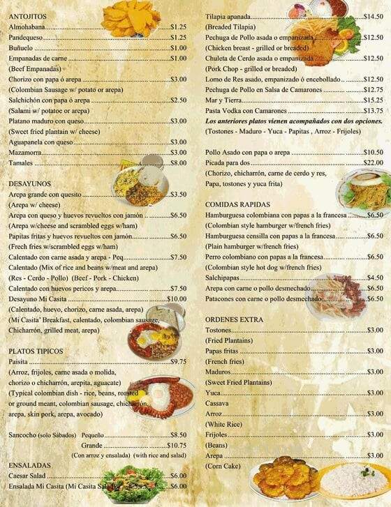 Mi Casita Colombiana - Bayonne, NJ menu_pic
