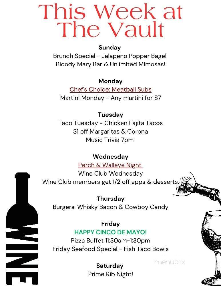 Vault Wine Bar - Shelby, OH menu_pic