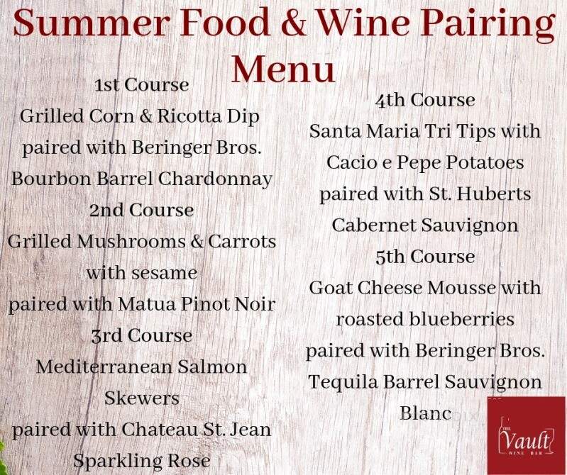 Vault Wine Bar - Shelby, OH menu_pic
