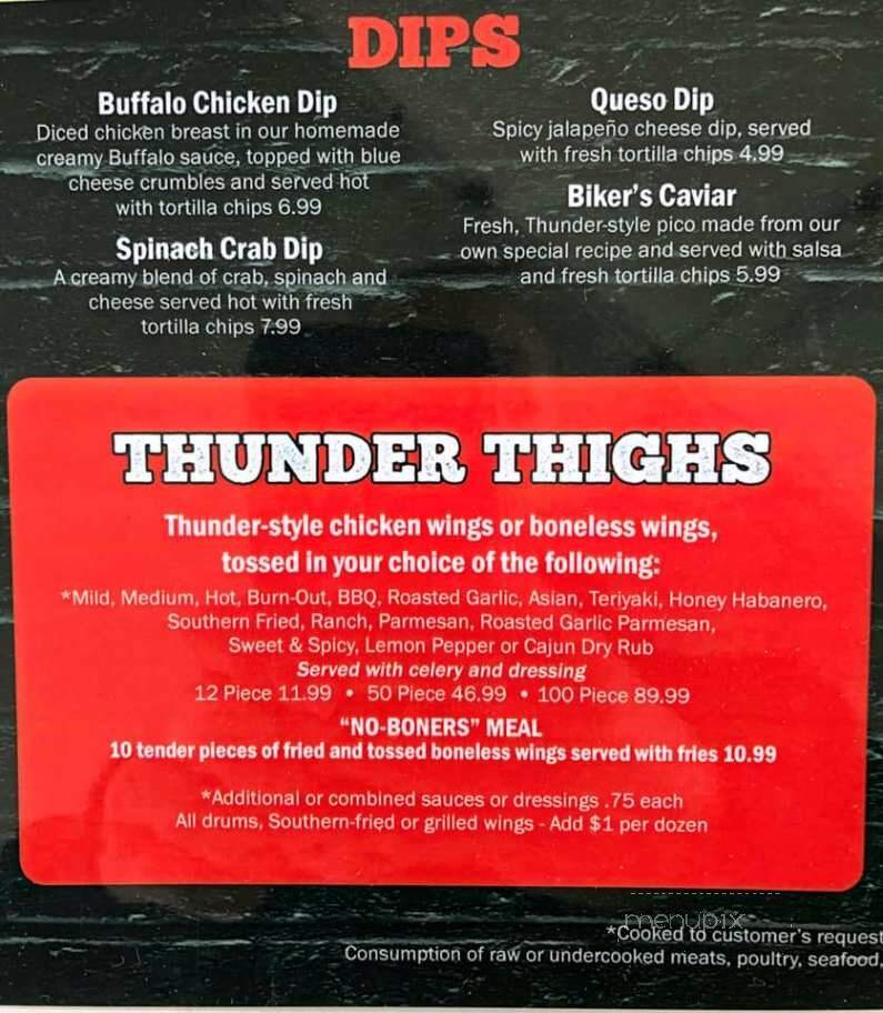 Iron Thunder Saloon - Mooresville, NC menu_pic