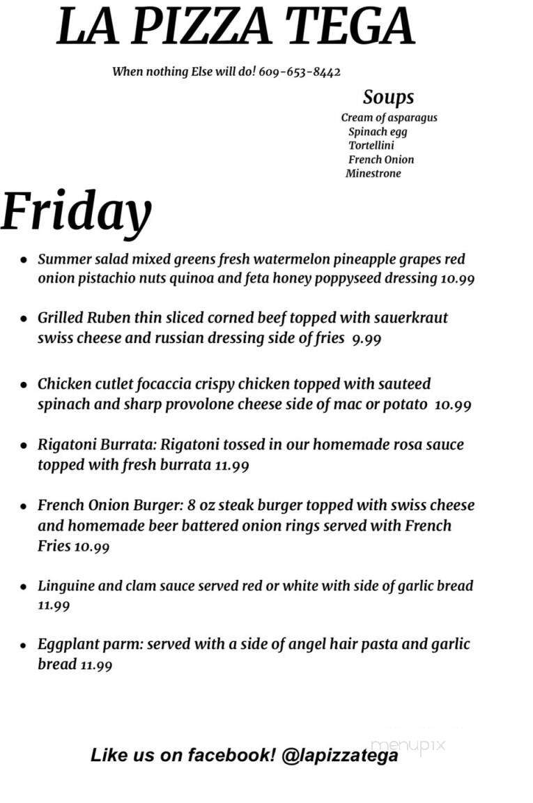 La Pizzatega - Linwood, NJ menu_pic