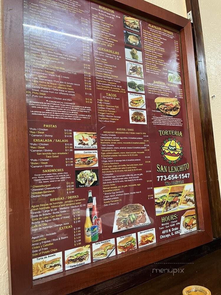Torteria San Lenchito - Chicago, IL menu_pic