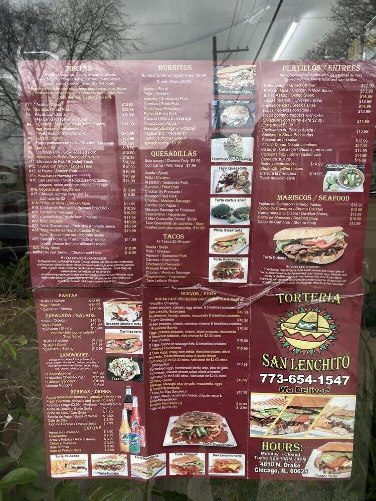 Torteria San Lenchito - Chicago, IL menu_pic