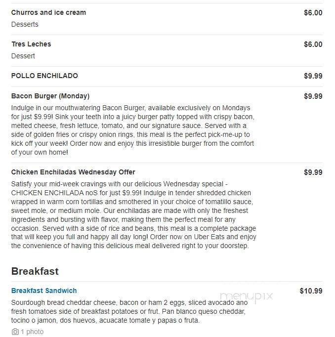Dubai Mexican Grill and Bar Restaurant - Salt Lake City, UT menu_pic