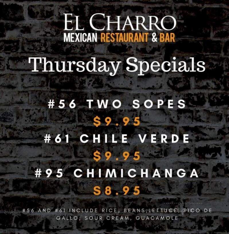 El Charro - Woodland, CA menu_pic