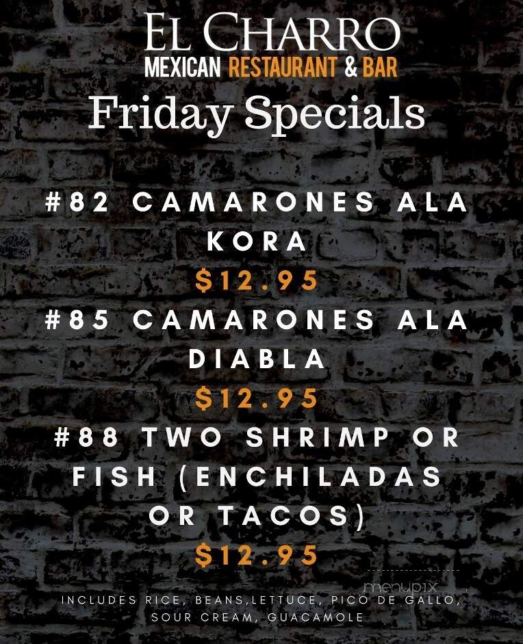 El Charro - Woodland, CA menu_pic