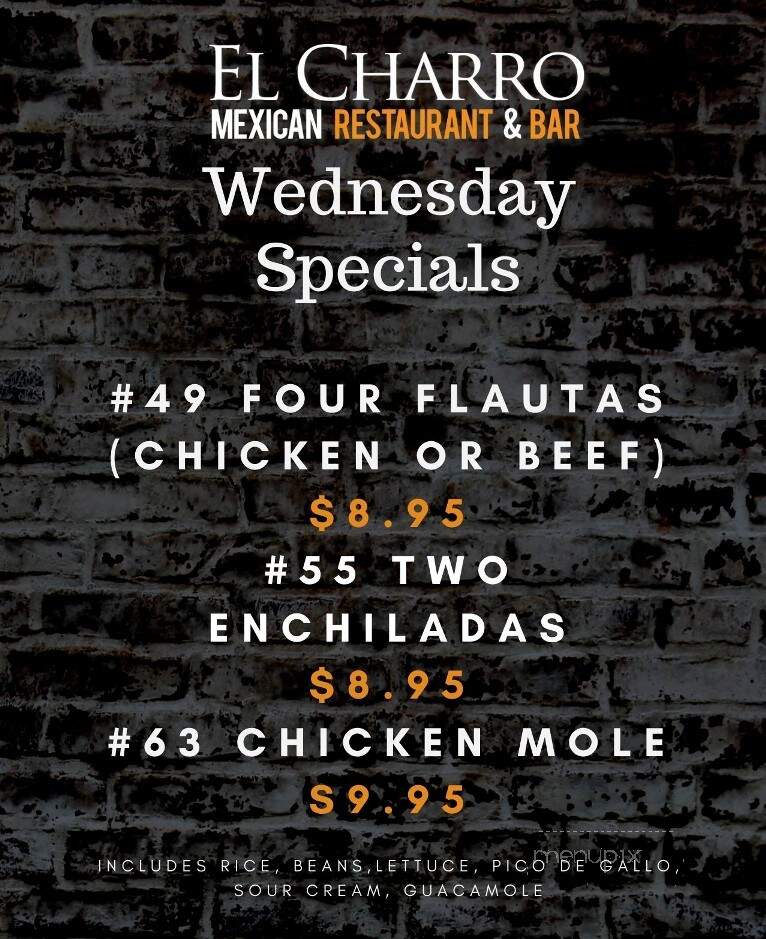 El Charro - Woodland, CA menu_pic