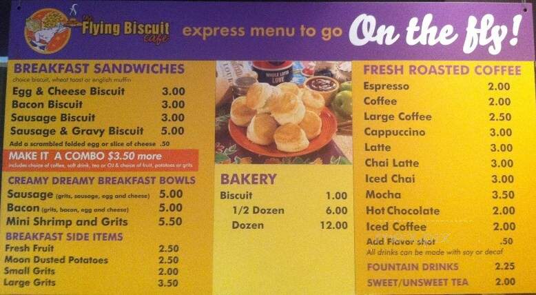 The Flying Biscuit Cafe - Gainesville, FL menu_pic