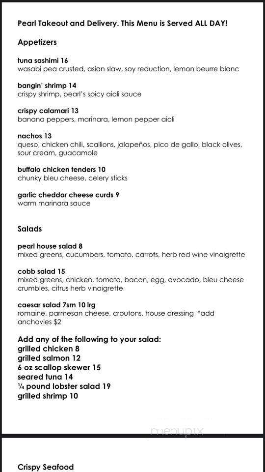 Pearl - Wellfleet, MA menu_pic