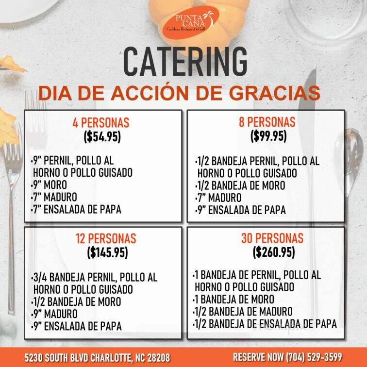 Punta Cana Caribbean Restaurant & Grill - Charlotte, NC menu_pic