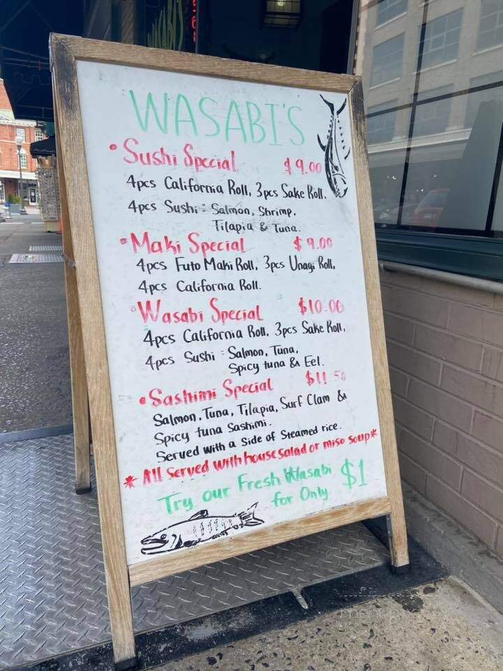 Wasabi's - Roanoke, VA menu_pic
