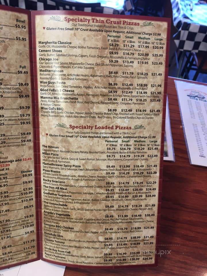 Wise Guys Pizzeria - Orange, CA menu_pic