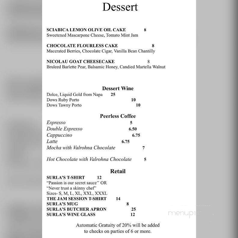 Surlas - Modesto, CA menu_pic